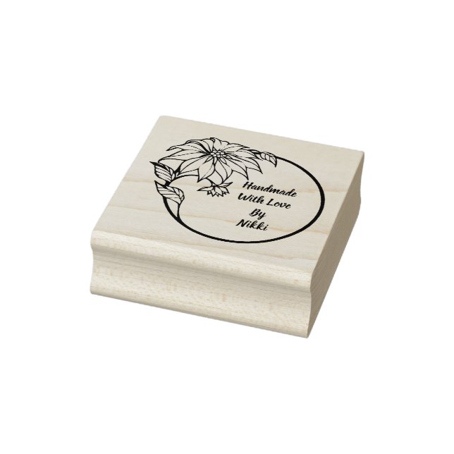 Handmade with love floral stamp (Stamp)