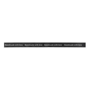Handmade with love Gift Favour Name Black Satin Ribbon