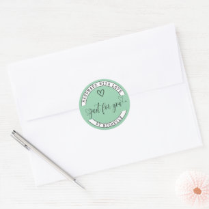 Handmade With Love Green Elegant Script Sticker