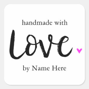 Handmade with Love, Hand Lettered Label