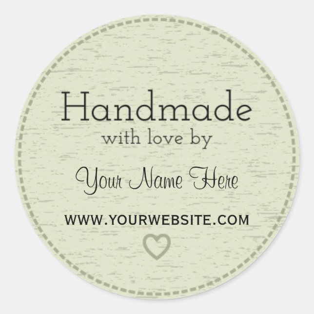 Handmade with Love | Handmade Business Stickers (Front)