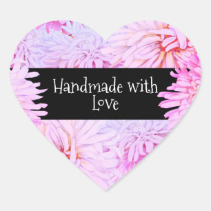 Handmade with love heart sticker