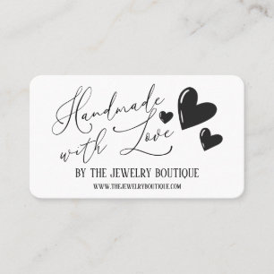 Handmade With Love Hearts Script Etsy Home Crafter Business Card