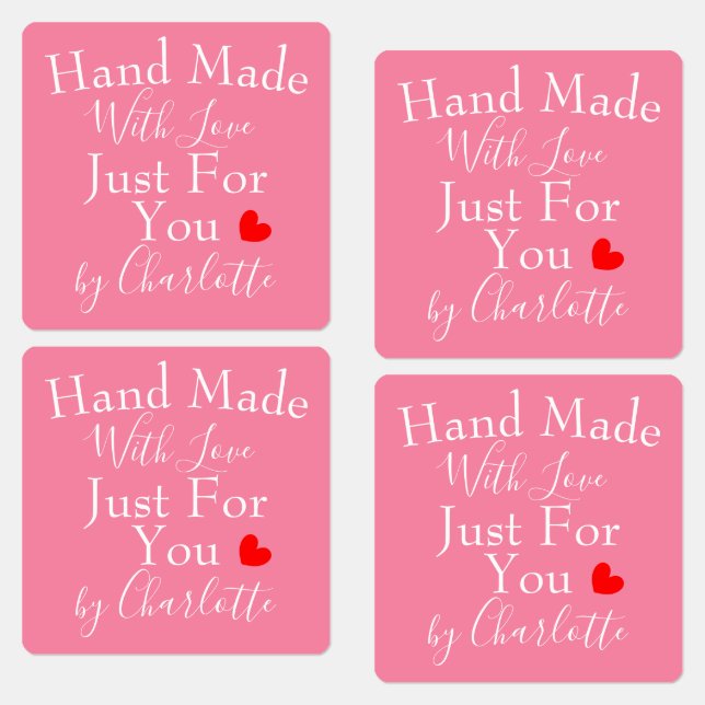 Handmade With Love Just For You Personalised Label (Group)