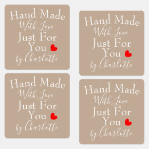 Handmade With Love Just For You Personalised Label