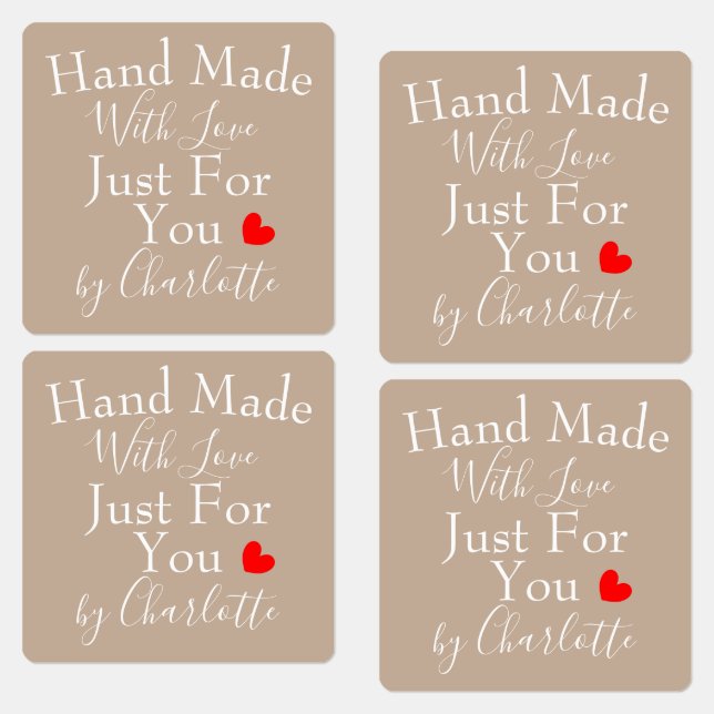 Handmade With Love Just For You Personalised Label (Group)