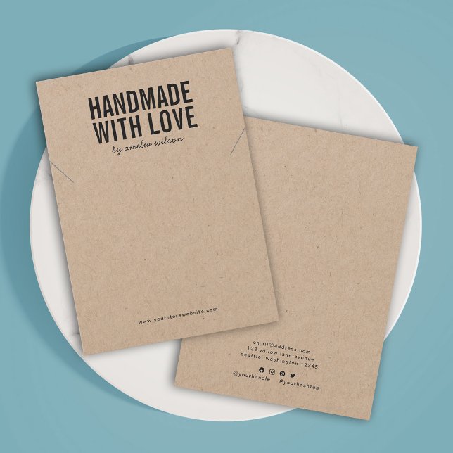 Handmade with Love Kraft Necklace Display Card (Creator Uploaded)