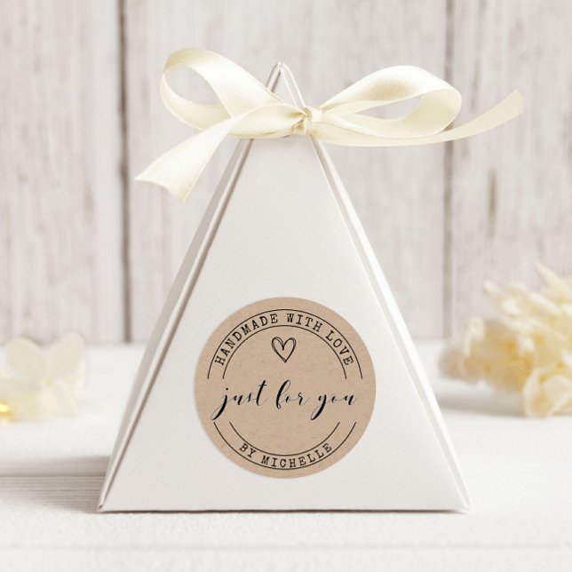 Handmade With Love Kraft Personalised Sticker (Creator Uploaded)