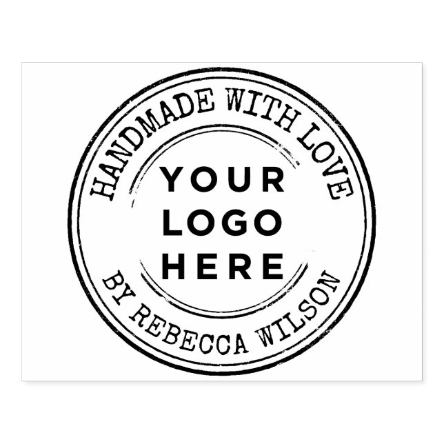 Handmade with love large logo custom rubber stamp (Imprint)