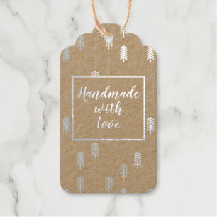 Handmade with Love Monogrammed Business Info Gift Tags