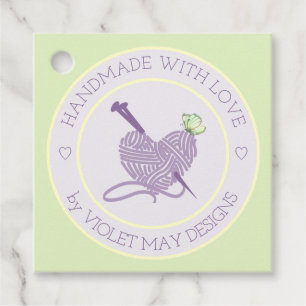 Handmade with Love Pastel Heart Yarn Fibre Tags