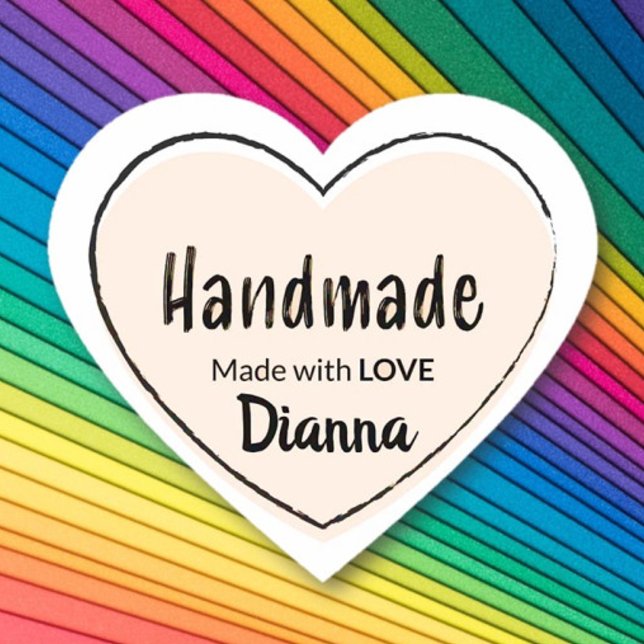Handmade with love! Personalised gift giving  Heart Sticker (Creator Uploaded)