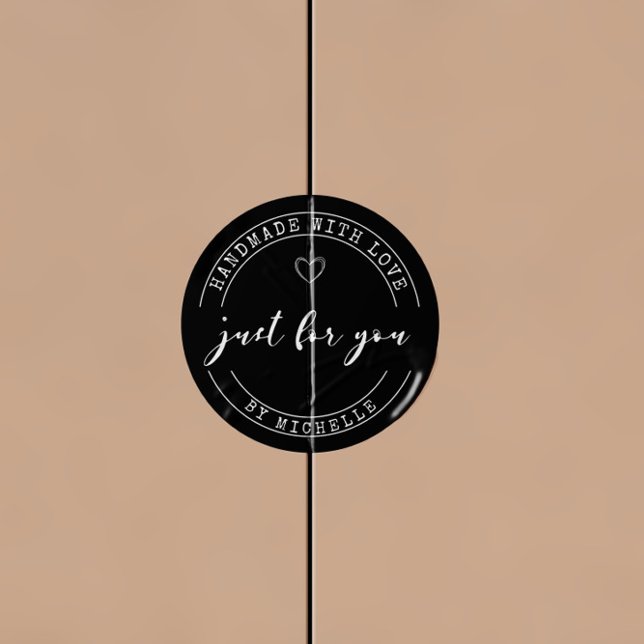 Handmade With Love Personalised Monogram Sticker (Creator Uploaded)