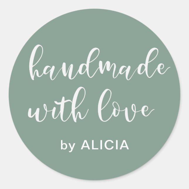 Handmade with love | Personalised Pastel Sticker (Front)