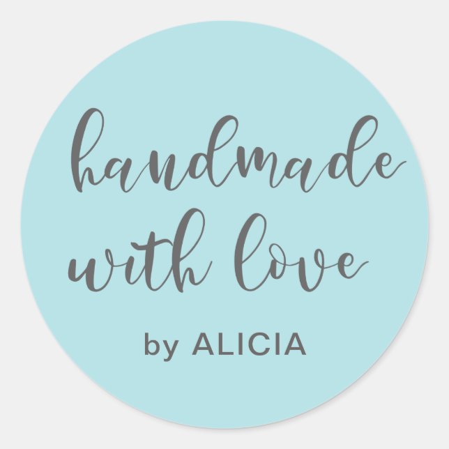 Handmade with love | Personalised Pastel Sticker (Front)