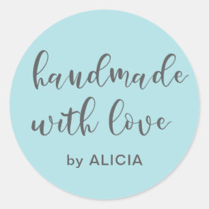 Handmade with love   Personalised Pastel Sticker