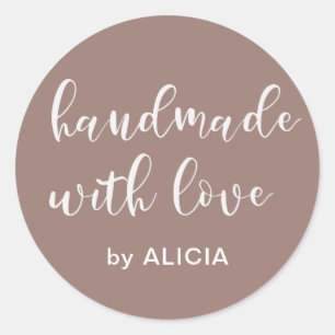 Handmade with love   Personalised Pastel Sticker