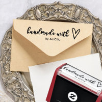 Handmade With Love Personalised Rubber Stamp