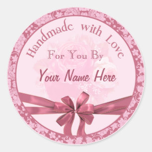 Handmade with Love Personalised Seals, Stickers