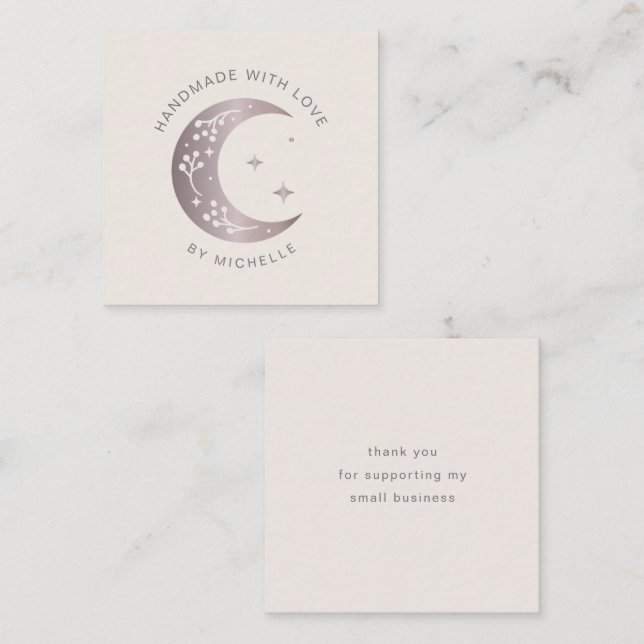 Handmade With Love Pink Moon Thank You Card (Front/Back)