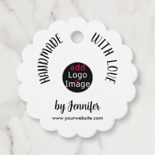 Handmade With Love Professional Custom Scalloped Favour Tags