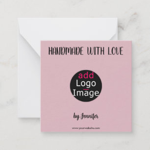 Handmade With Love Professional Customisable Pink Card