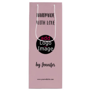 Handmade With Love Professional Customisable Pink Wine Gift Bag