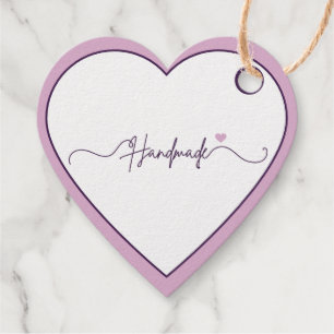Handmade With Love purple Small Business Packaging Favour Tags