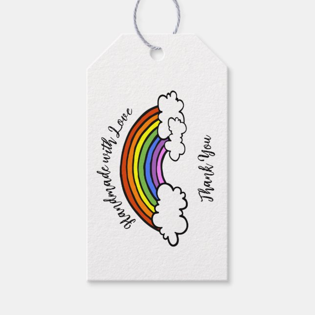Handmade with Love Rainbow Gift Tag (Front)