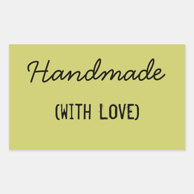Handmade With Love Rectangular Sticker (Front)