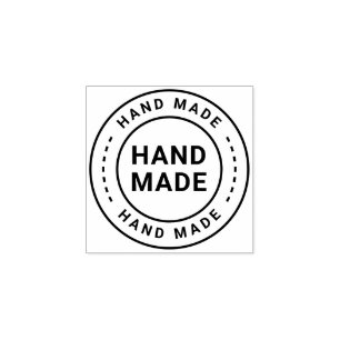 Handmade With Love Round Rubber Stamp