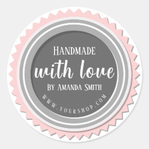 Handmade With Love Round Sticker