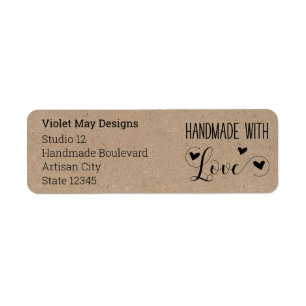 Handmade with Love Rustic Kraft Return Address Label