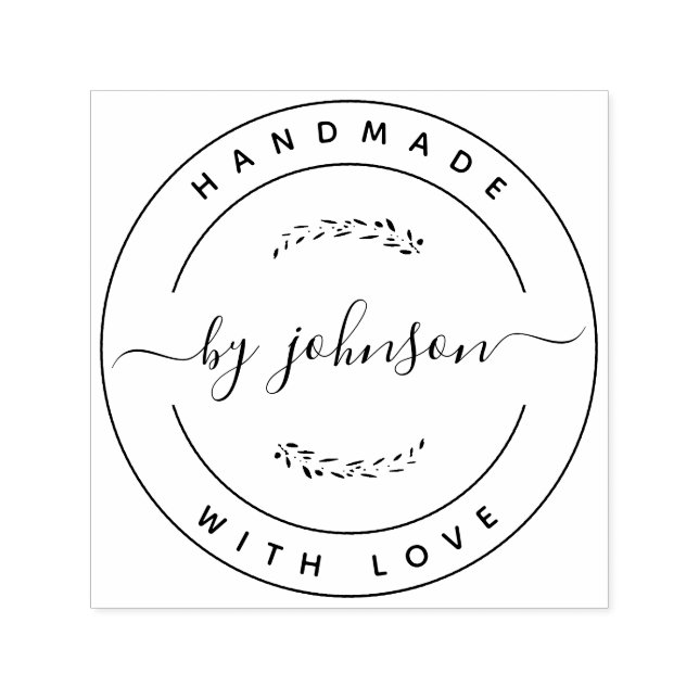 Handmade With Love Rustic  Self-inking Stamp (Design)