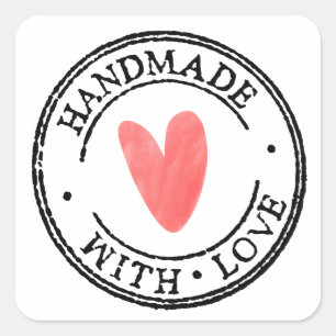 Handmade with Love Rustic Stamp Sticker