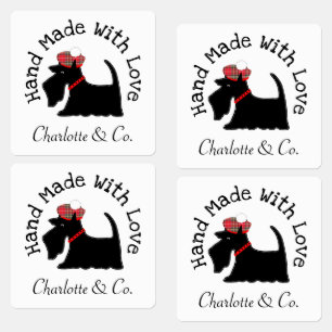 Handmade With Love Scottie Dog Cute Personalised