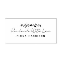 Handmade With Love Script Leaves