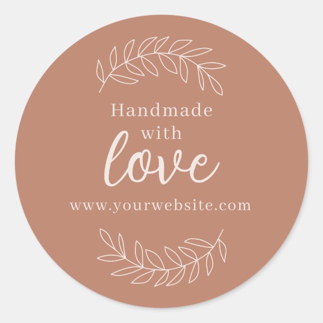 Handmade With Love small business Classic Round Sticker (Front)