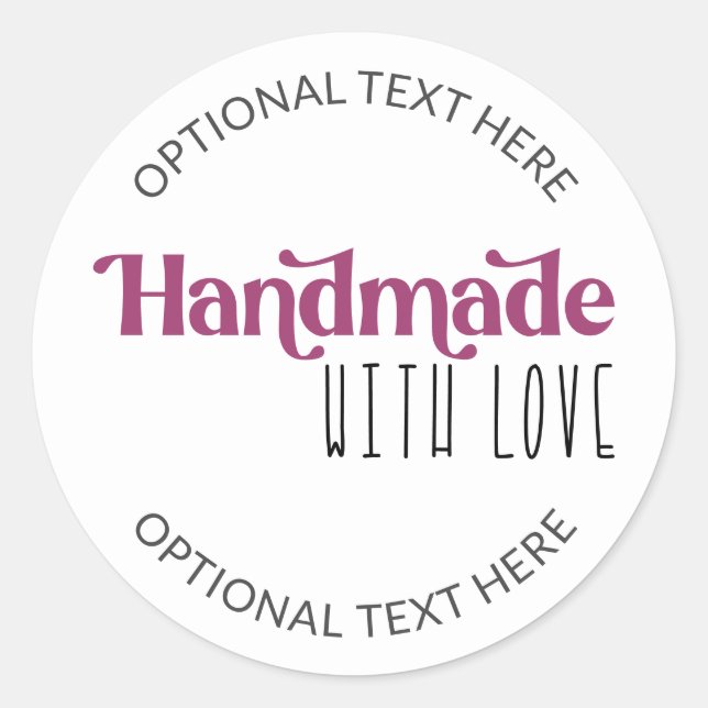 Handmade with Love Small Business Mailing Sticker (Front)