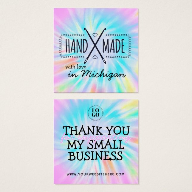 Handmade with love - small business package insert (Front & Back)