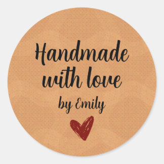 Handmade With Love Small Business Packaging Classic Round Sticker