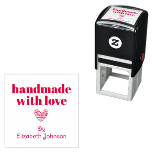 Handmade With Love Small Business Typography Self Self-inking Stamp