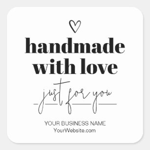Handmade With Love Small Square Sticker