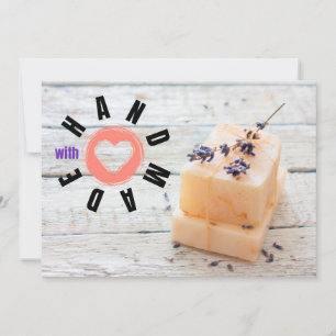 Handmade With Love Soap Business Lavender Peach Thank You Card