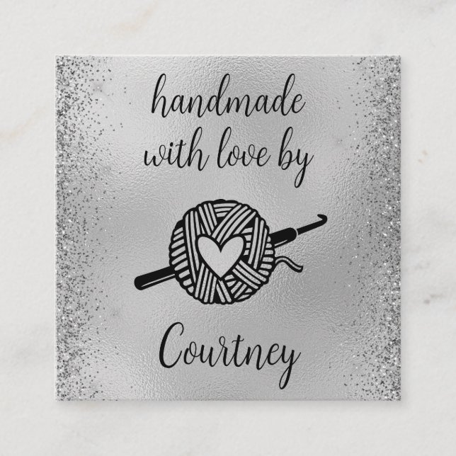 Handmade With Love Square Business Card (Front)