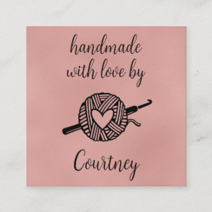 Handmade With Love Square Business Card