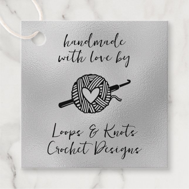 Handmade With Love Square Favour Tags (Front)