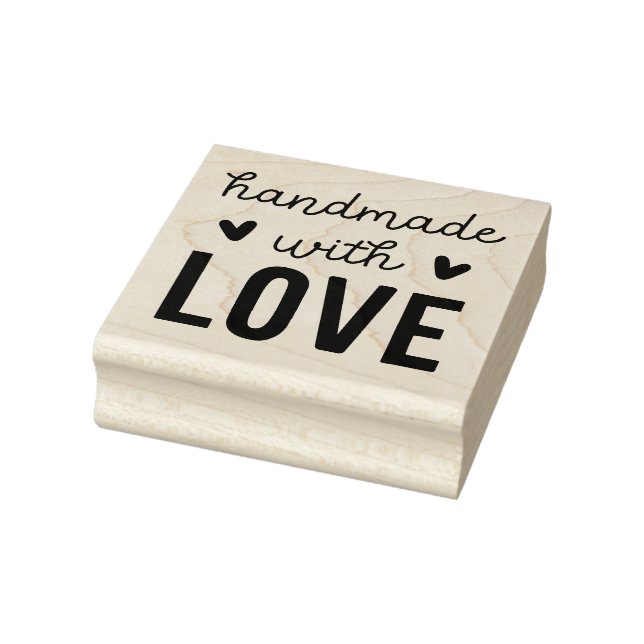 Handmade With Love Square Wood Art Stamp (Stamp)