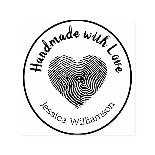 Handmade with Love Stamp Heart Name Personalised (Design)