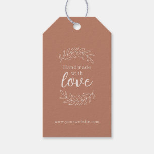 Handmade With Love terracotta business Gift Tags